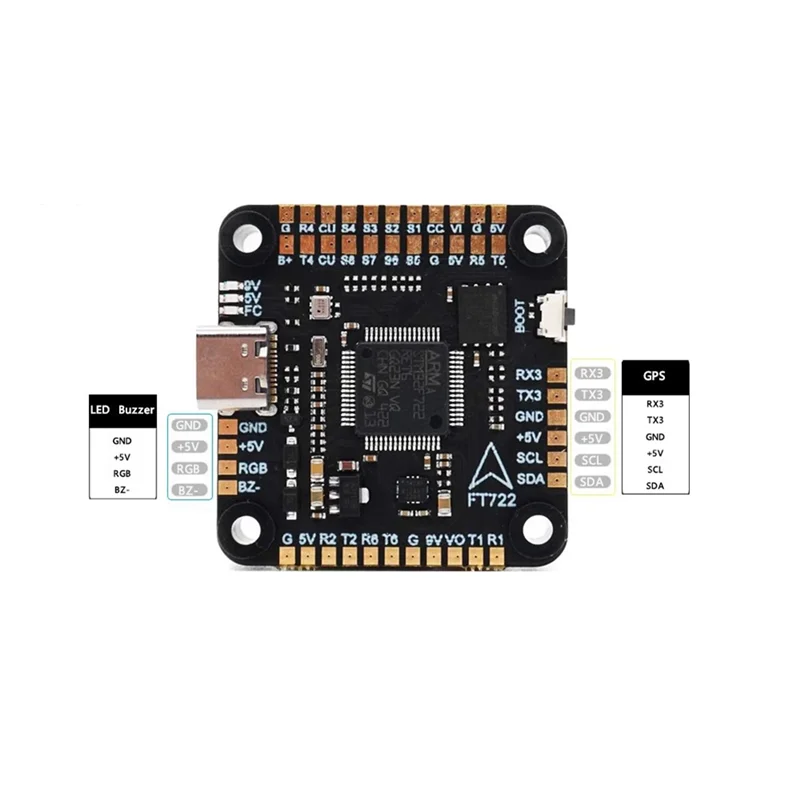 

B86B-F722 FC&ESC Stack F722X8 Pro Flight Controller BLS 60A 4In1 ESC 30.5X30.5Mm For RC FPV Racer Drone
