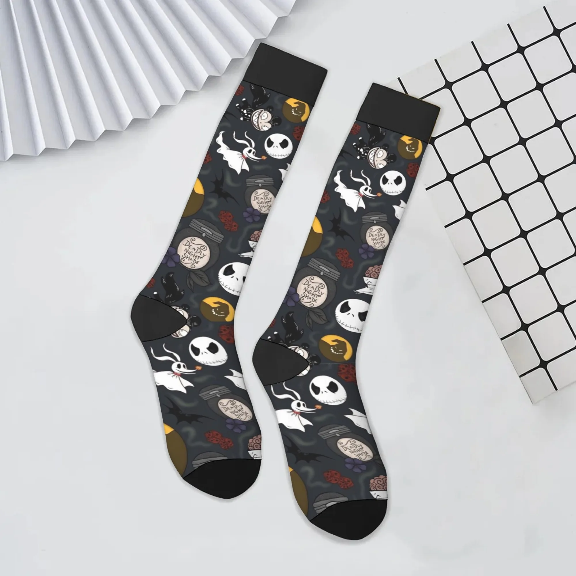 

Мужские носки с принтом «Джек и друзья», новинка, уличные повседневные носки в стиле Харадзюку, удобные дышащие нескользящие носки, забавный подарок для вечеринки