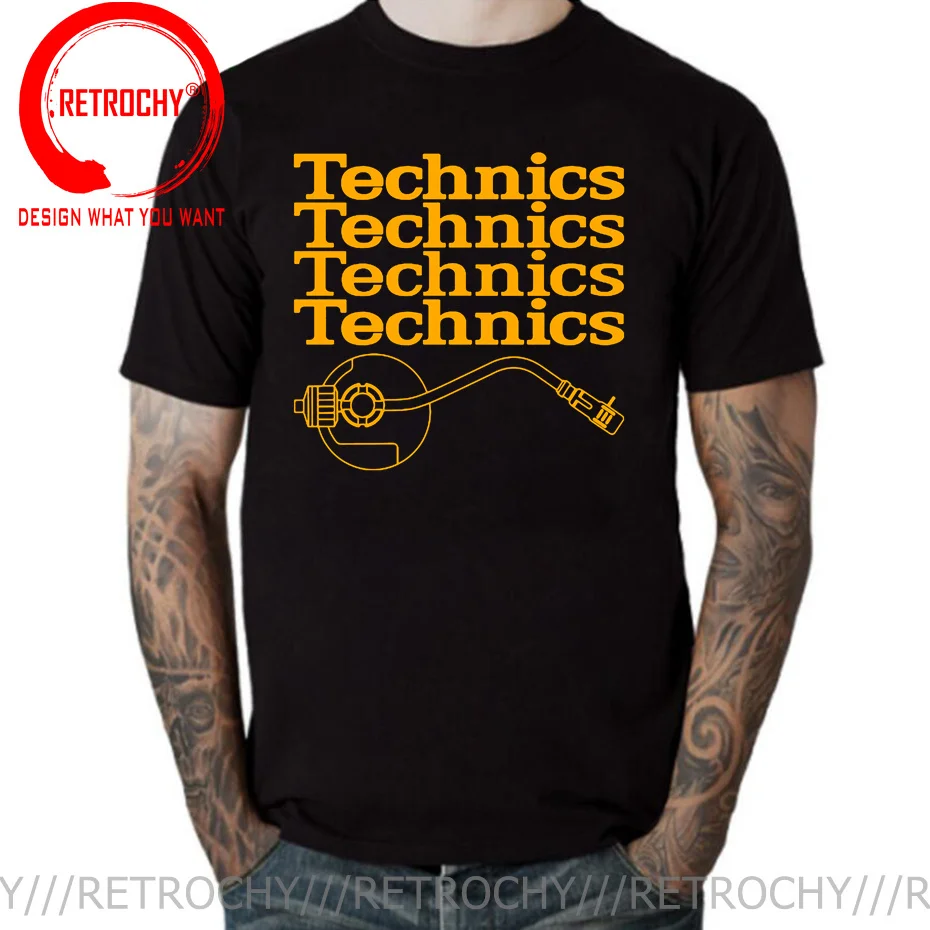 Retro Deejay Shirt Long Play tshirt Technics TurnTable Old School of Music T Shirt Men Vintage DJ Music T-shirt Fashion Tops Tee