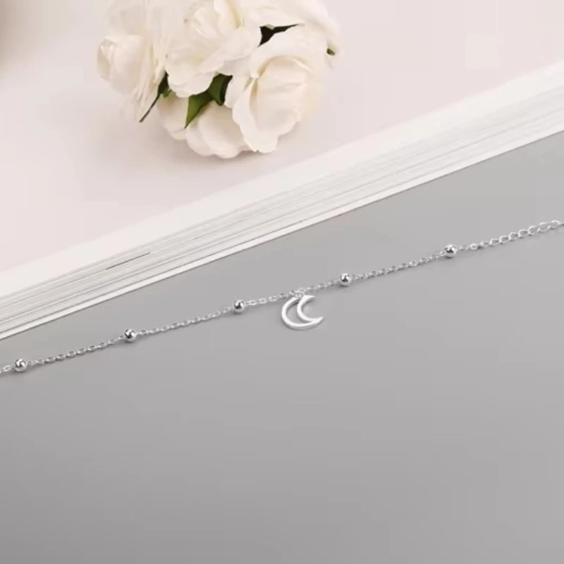 New Fashion Jewelry Beautiful 925 Sterling Silver Bracelets Moon Simple Personality Sweet Bracelets