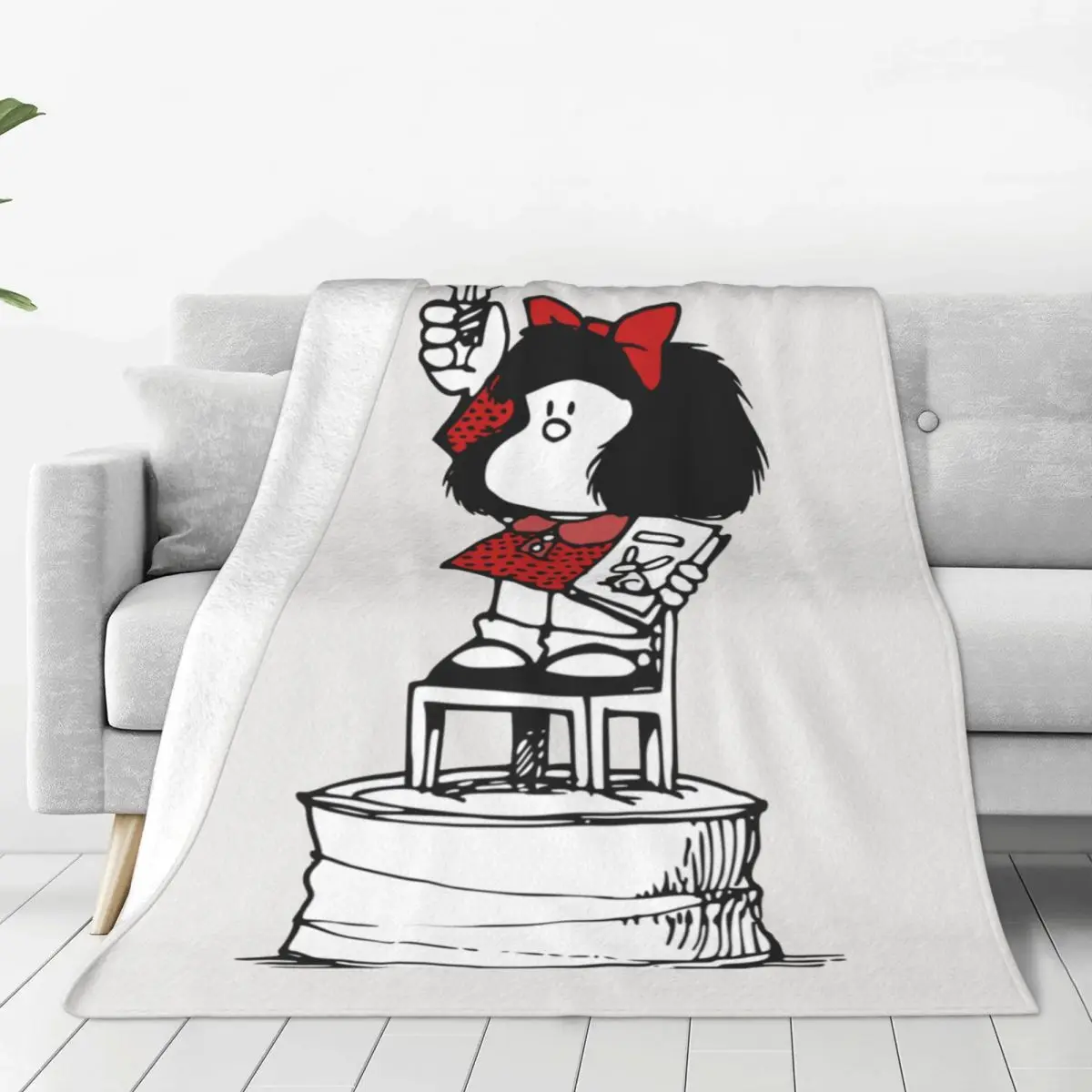 Freedom Fleece Throw Blanket Mafalda Quino Argentina Cartoon Blanket for Sofa Couch Lightweight Thin Bed Rug