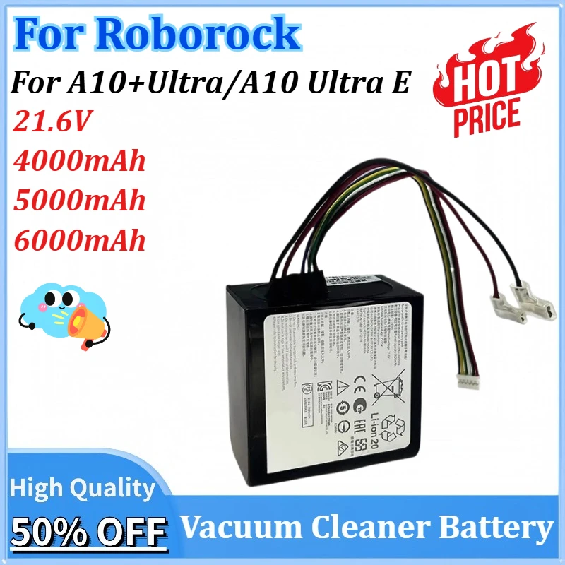 

New 21.6V 4000/5000/6000mAh Vacuum Cleaner Battery for Roborock Dyad Air Wet Dry Dyad Pro Combo A10 Plus Ultra E H1C1A WD2H1A