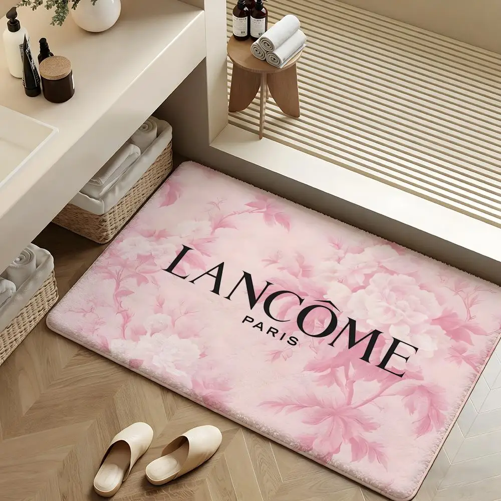 Fashion L-lANCOME Hot Floor Mat Soft Flannel Rug Non-Slip Absorbent Mat For Bathroom Bedroom Home Decor