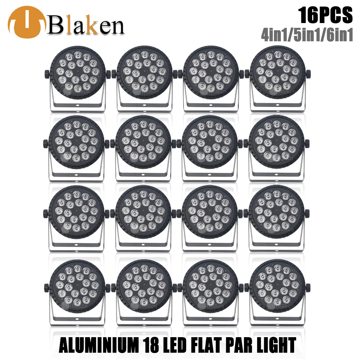 

No Tax 16Pcs Aluminum Alloy LED Flat/ Big Par 18x12w/18x18w RGBWA 4in1/6in1 Lighting Suitable For DJ Disco Party Stage Lighting