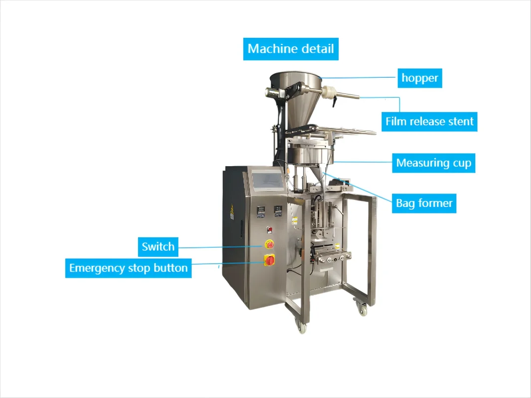 Double headed linear weigher wood pellet packing machine automatic weighing coconut flour packaging machine