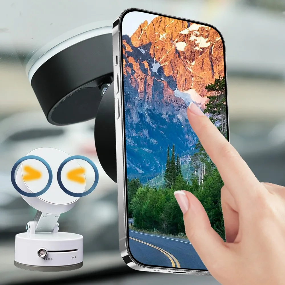 Vacuum Adsorption Magnetic Bracket Multi Functional Foldable N52 Neodymium Magnet GPS Stand Suction Cup Fixation Phone Holder