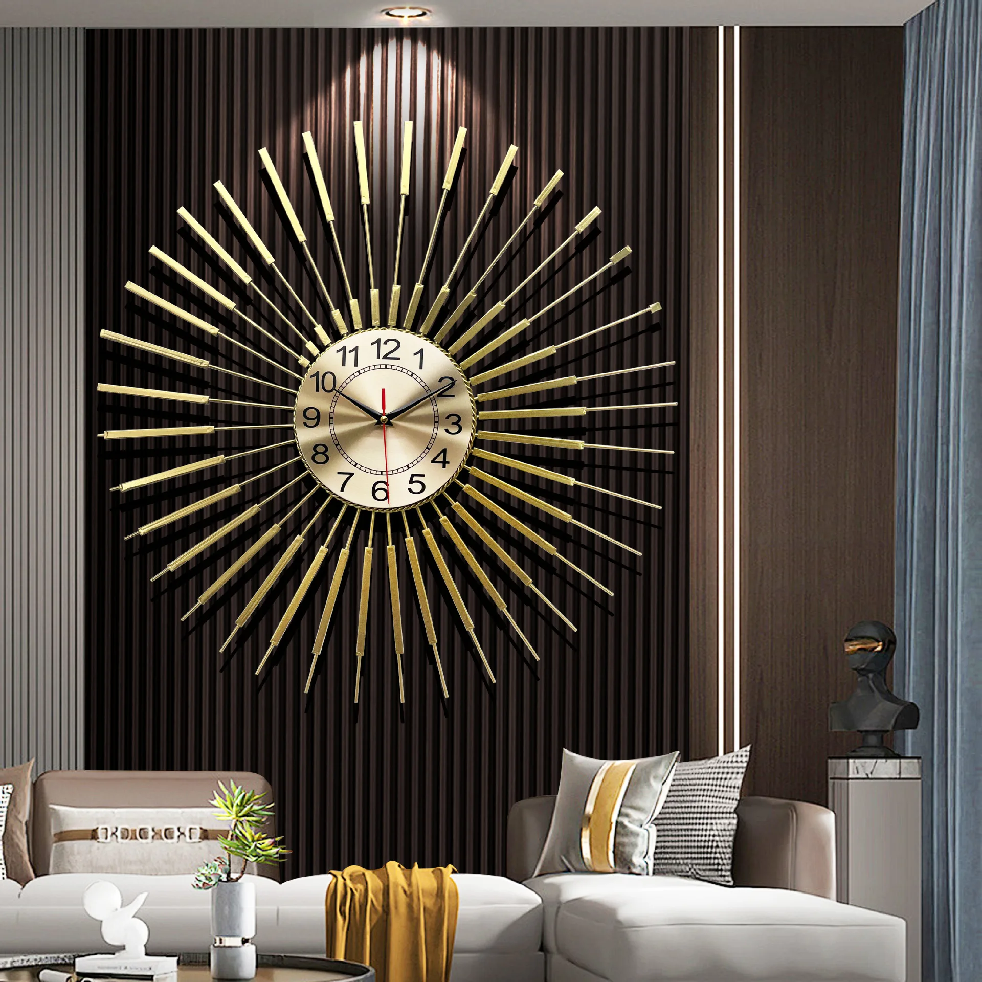 

Modern minimalist metal clock creative unique decoration fashion personalized watch light luxury household watch