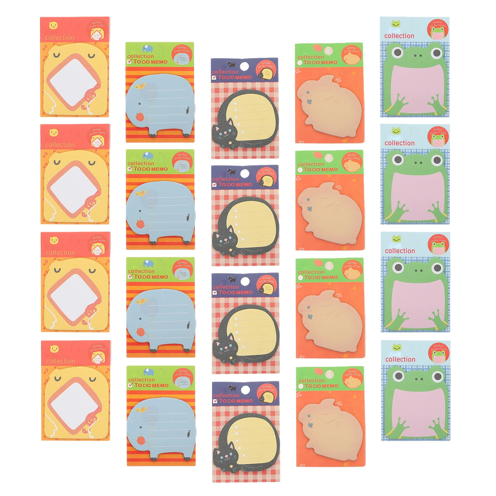 

25 Pcs Cartoon Animal Memo Pads Small Notebooks 3x5 Colorful Recording Removable Adhesive Office School Use