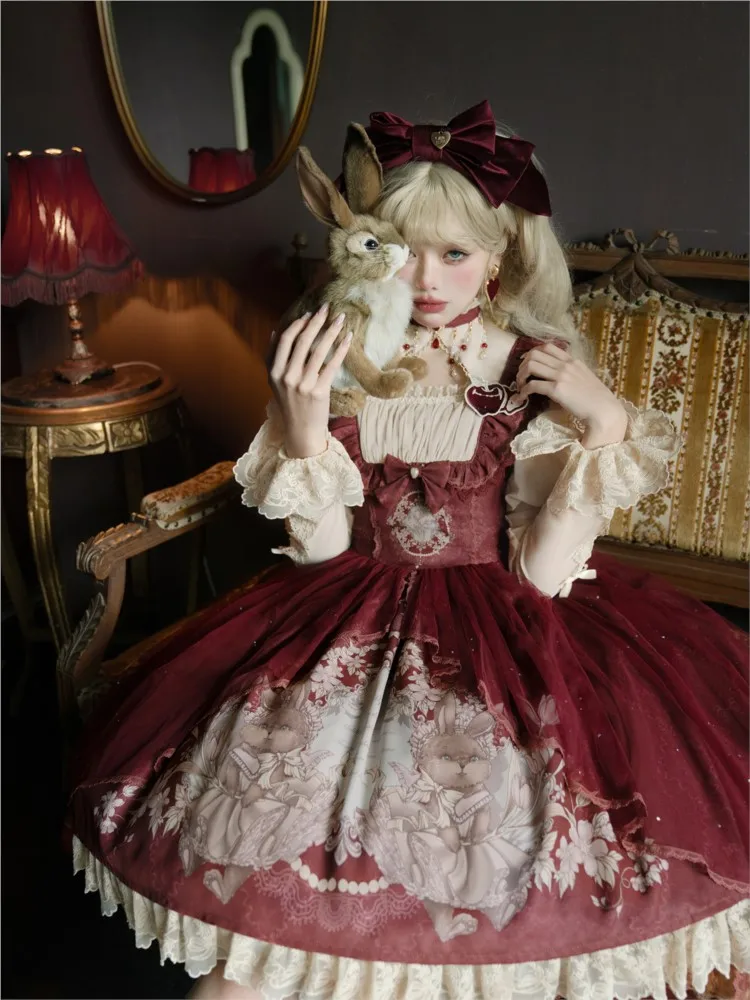 

Mysterious Paradise red cute suit dress
