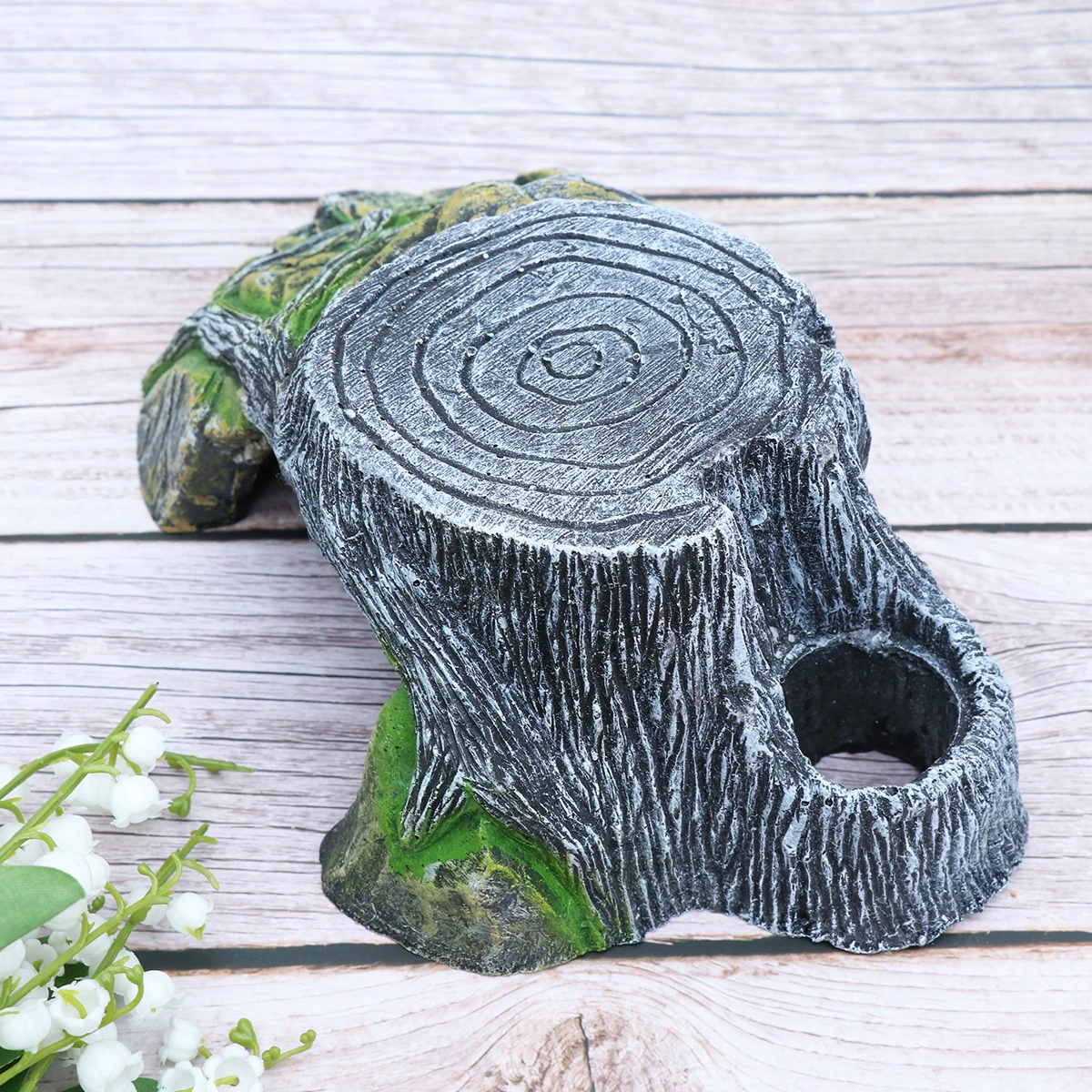 

S Size Turtle Drying Climbing Platform Resin Rockery Floating Island Turtle Tank Pet Reptile Hide Cave Sun Roof Terrace