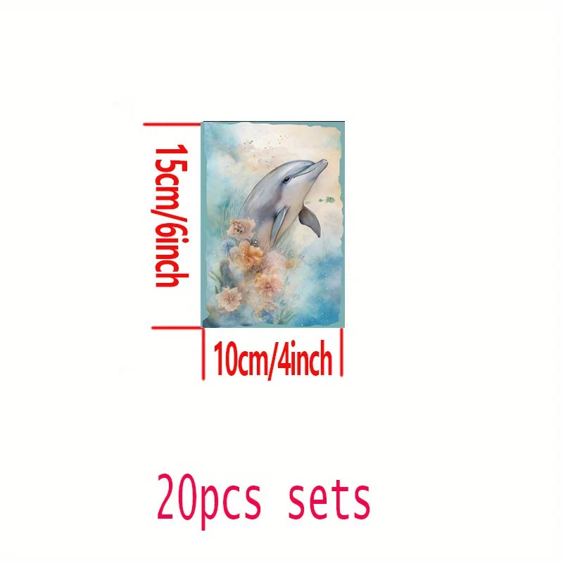 20PCS Vintage Underwater Creature Postcards, Various Marine Animal Art Posters, The First Choice for Giving Gifts To Friends