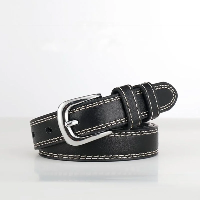 Cintura con fibbia ad ago di alta qualità per donna. Bellissimo e pratico, morbido e confortevole. Coppia bene con jeans e gonne