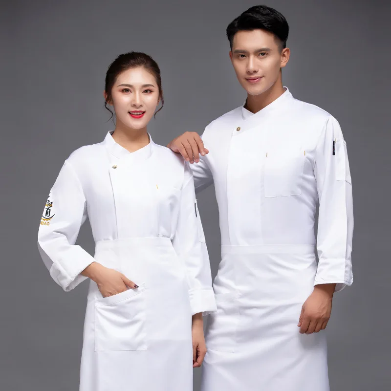 

Chef Overalls Men's Long Sleeve Breathable Autumn and Winter Hotel Western Restaurant Kitchen and Canteen Dining Chef Uniform Lo