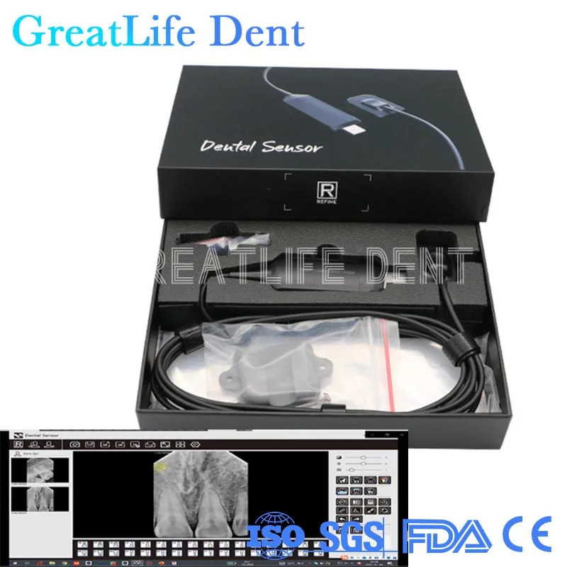 

GreatLife Refine Brand Medical Dental X-ray Sensor fast transmission Digital System Software 3m Cable With Sensor Rvg Image