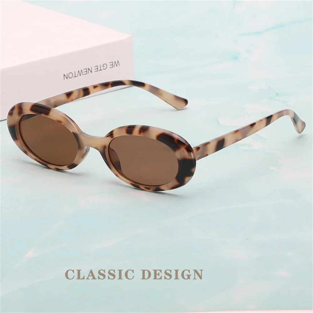 Fashion Large Oval Frameless Personality Trend Sunglasses Female European And American Street Shooting Ins Style Sunglasses