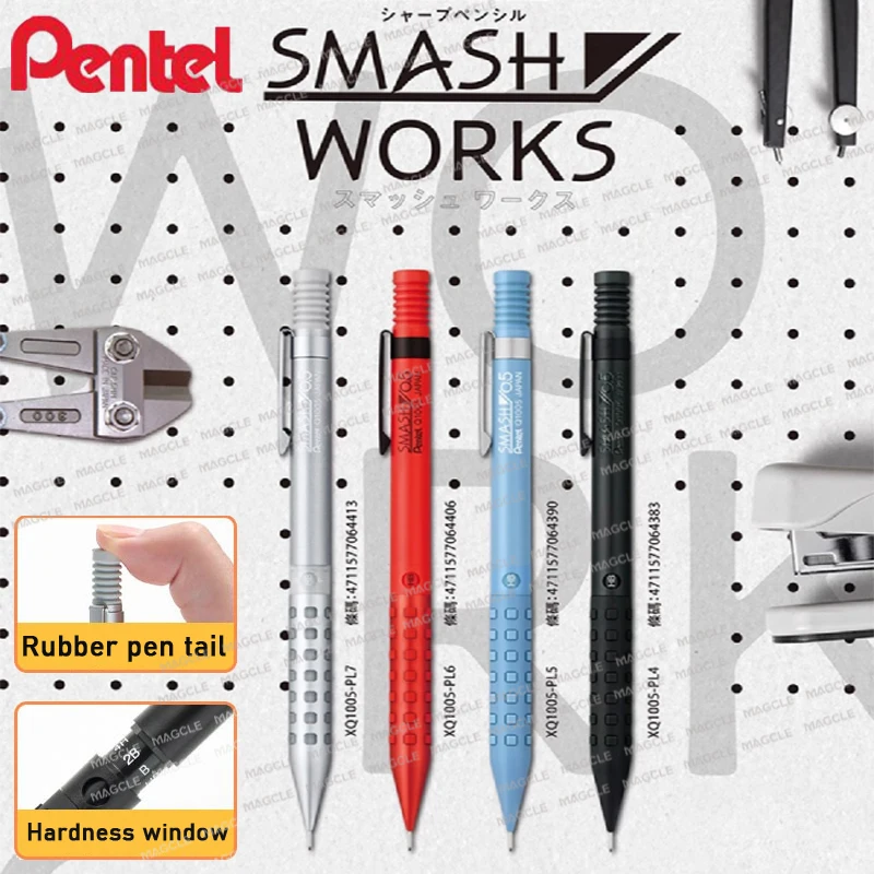 

Pentel Smash Q1005 Automatic Pencil Hardness Visible Window Copper Claw Flap Stable Lead Output Drawing Pencils School Supplies