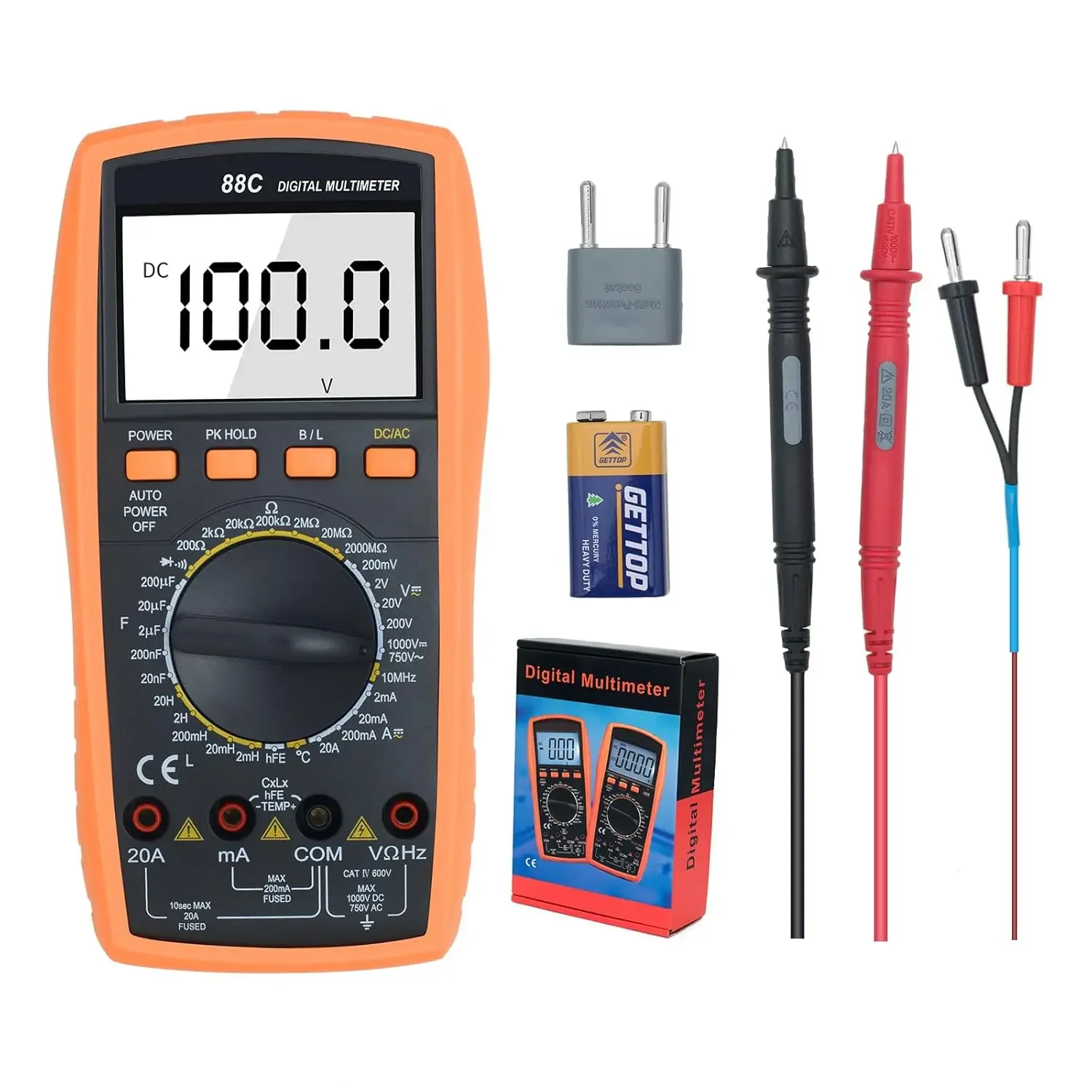 RuoShui 88C Digital Multimeter True RMS Voltmeter Current Tester Resistance Inductance Capacitance Diode Triode Continutity Test