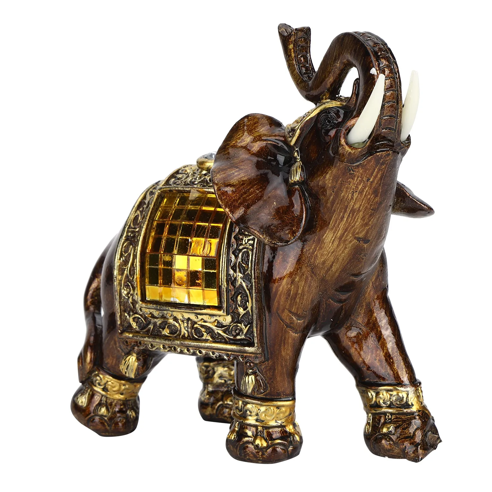 Elephant Statues Desktop Artistic Home Figurines Decoration Resin Crafts Lucky Fengshui Animals Ornaments