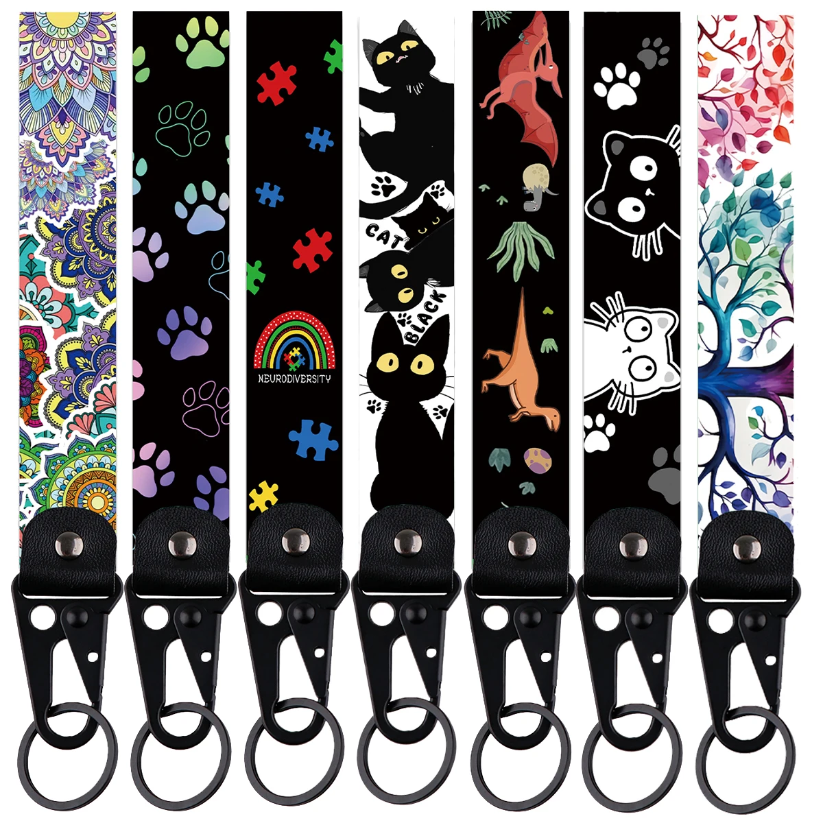 

Autism Awareness Puzzle Car Keyring Eagle Beak Button Lanyard Accessories Keychains Keys Holder Fashion Jewelry Original Gift