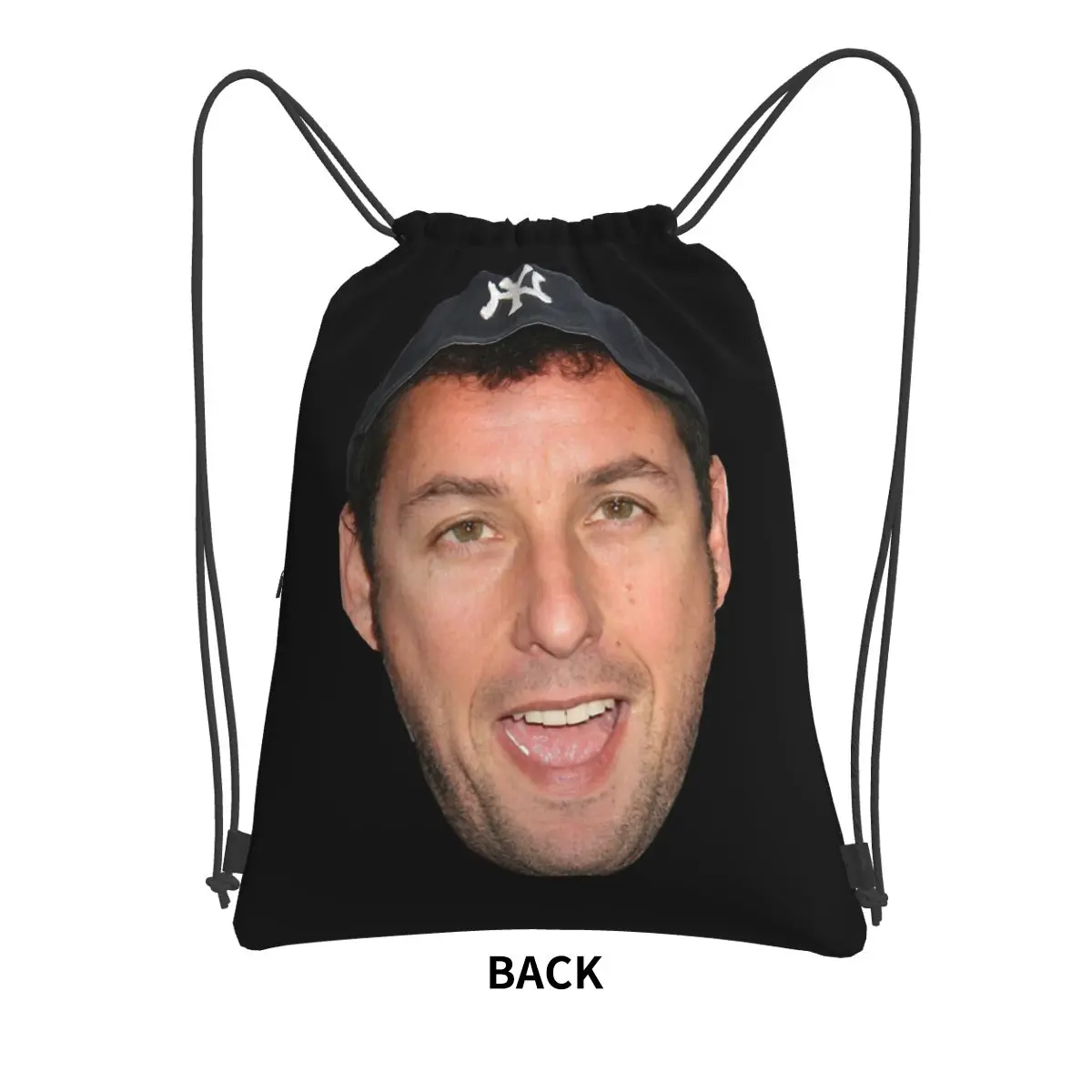 The Face Meme Adam Sandler Smile Amazing Poster Backpacks Portable Drawstring Bags Sports Bag Book Bags for Travel Students
