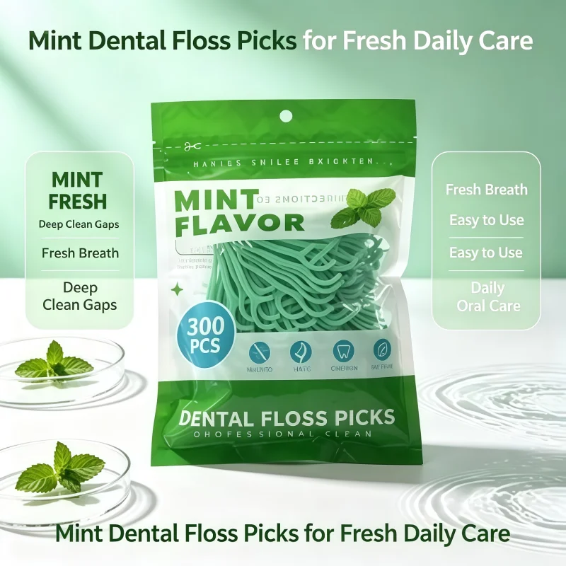 2026 New 300PCS/600PCS Peppermint-flavored dental floss safe dental floss exquisite ultra-fine peppermint-flavored dental floss