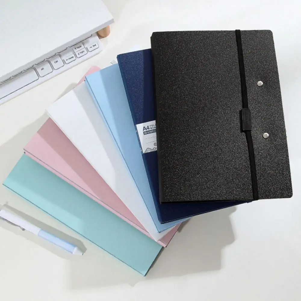 1pc Waterproof PP A5 Clipboard Folder Foldable with Elastic Strap Clipboard Morandi Color Paper Clip Board School Office