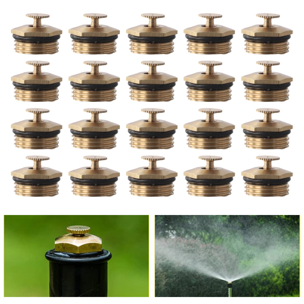 20Pcs Brass Mist Nozzles 360-degree Rotation Misting Nozzles Agricultural Sprayer Head For Gardens Lawns And Greenhouses