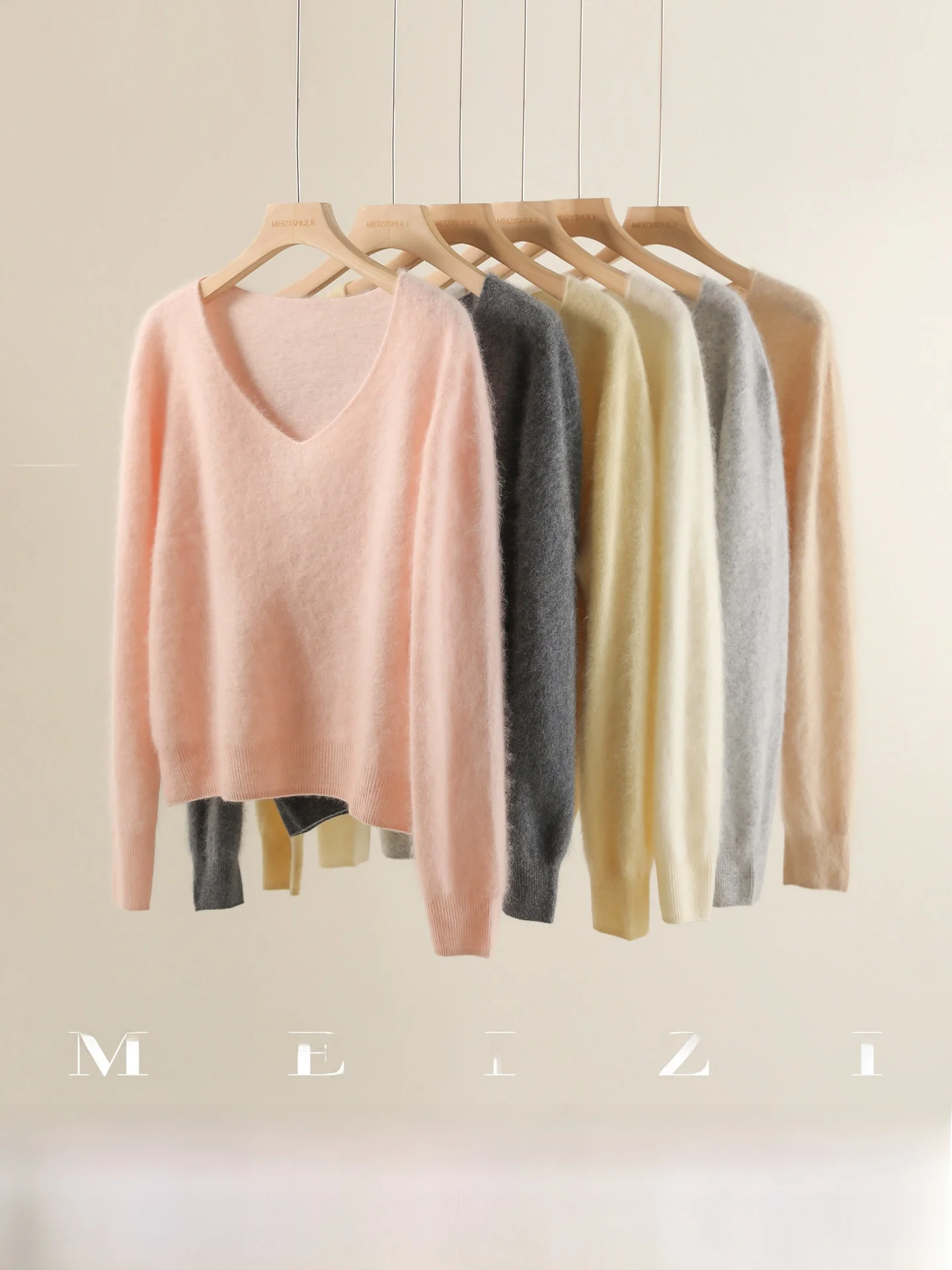 

Женский вязаный свитер из высококачественной шерсти, свободный крой, длинный рукав, V-образный вырез, однотонный, осенне-зимний топ, цвет сливовый