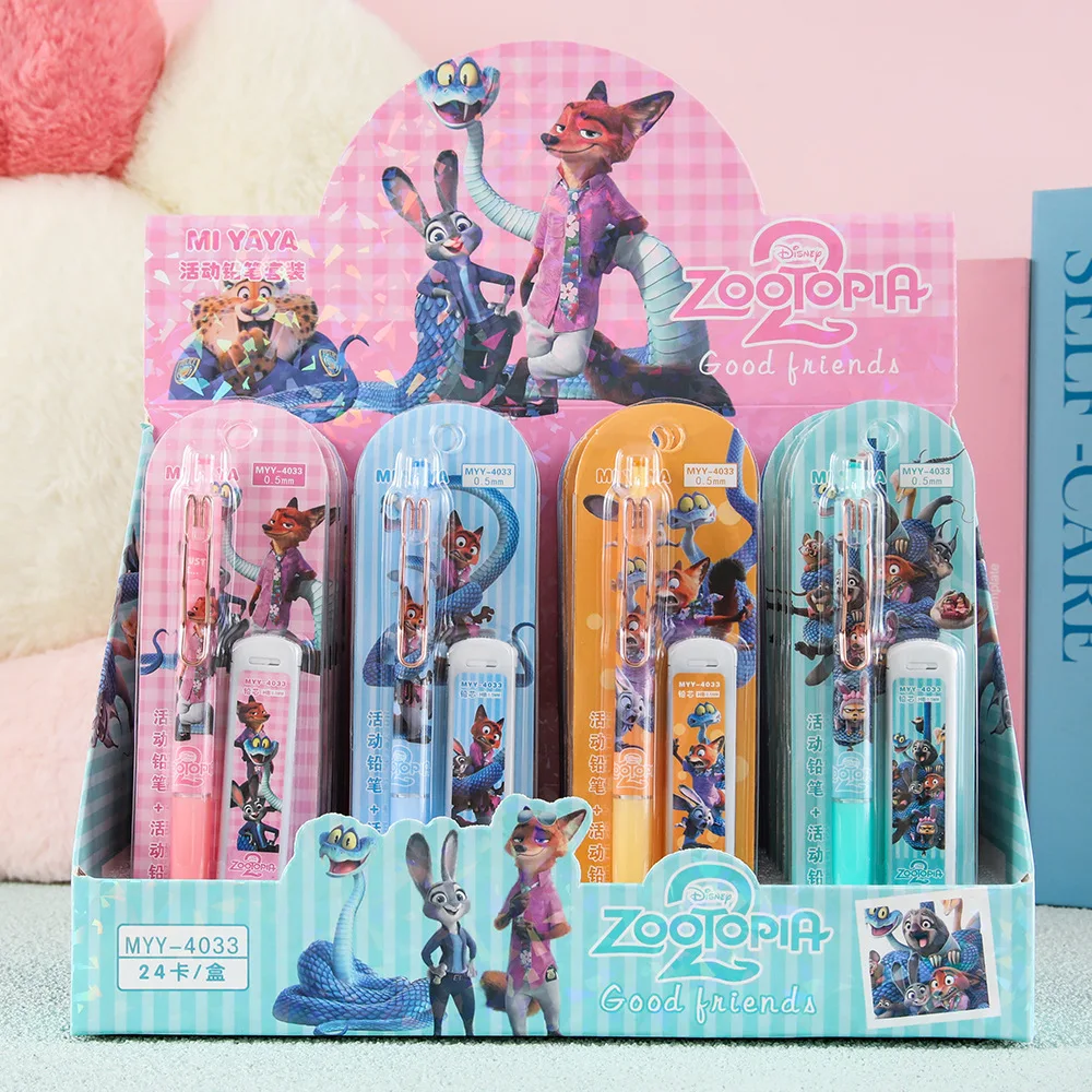 

6/24 шт. Набор механических карандашей Zootopia 2, сменный блок для канцелярских принадлежностей, не легко сломать, автоматический карандаш, оптовая продажа