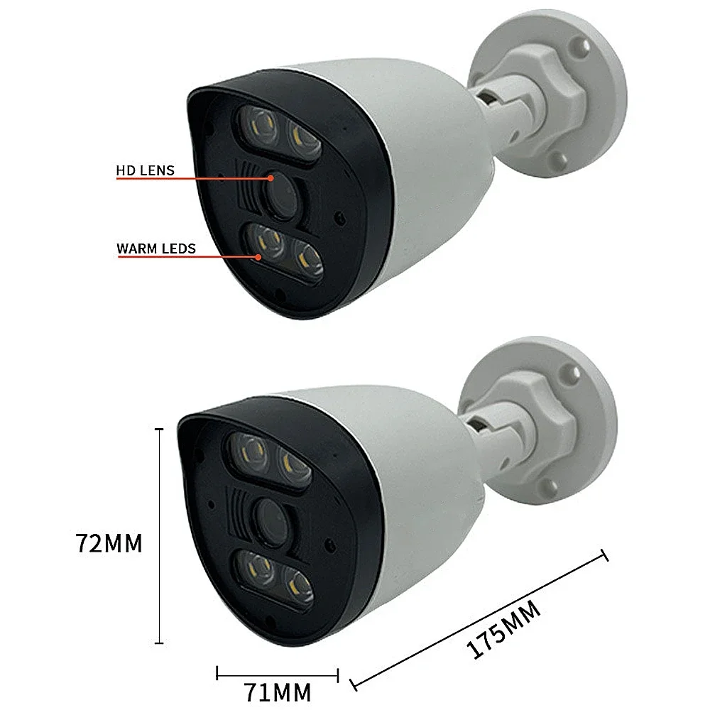 4K güvenlik 24H tam renkli Cctv AHD kamera 8MP dizi aydınlık Night gece görüş koaksiyel H265 açık su geçirmez sokak işık 5MP