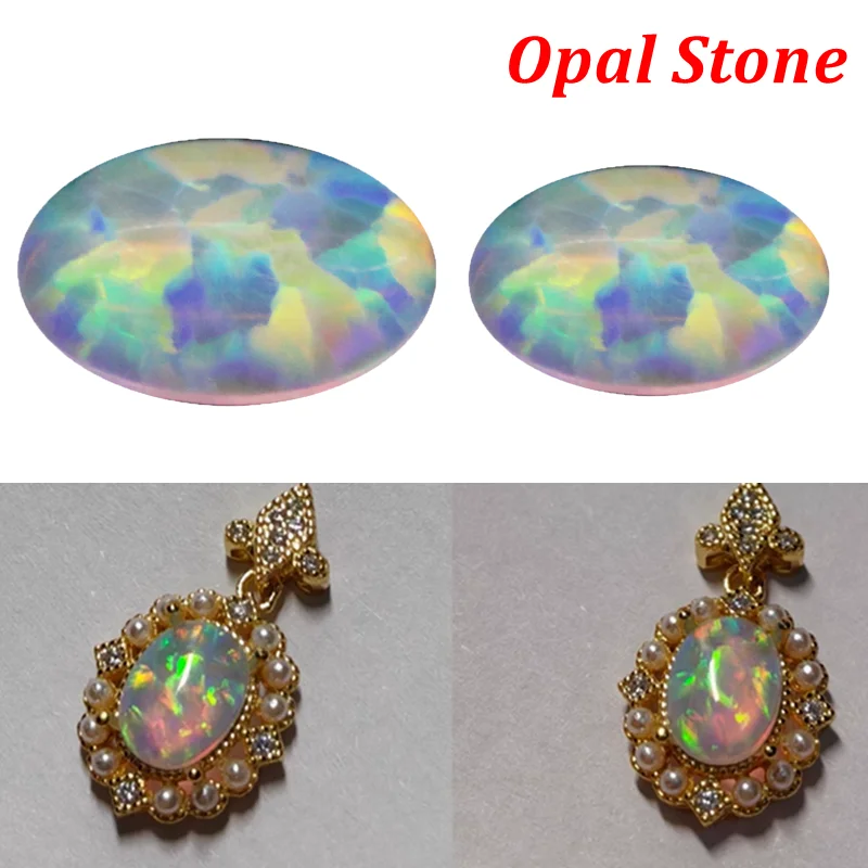 

Pretty Opal Stone Natural Loose Gemstone 10X14mm Oval Flat Cut AAAA+ Stone Cabochon For Jewelry Making DIY Gem