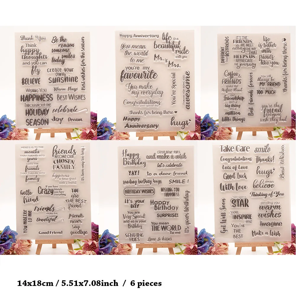 Common blessing English Phrase Clear Stamps Seal for DIY Scrapbooking Card Transparent Stamps Making Photo Album Crafts Hot Sale