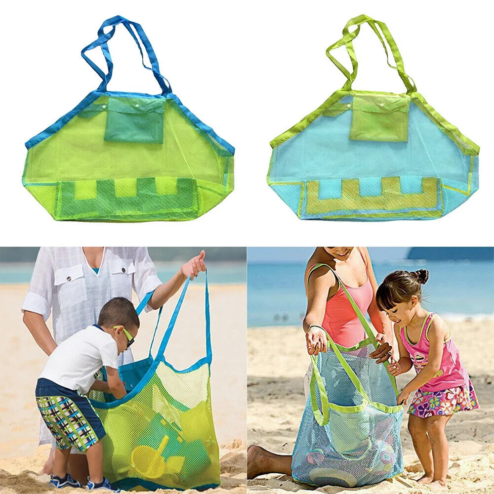 Bolsa de almacenamiento para natación al aire libre para mujer, bolso de gran capacidad para Picnic, de hombro, de malla, portátil, de viaje, para