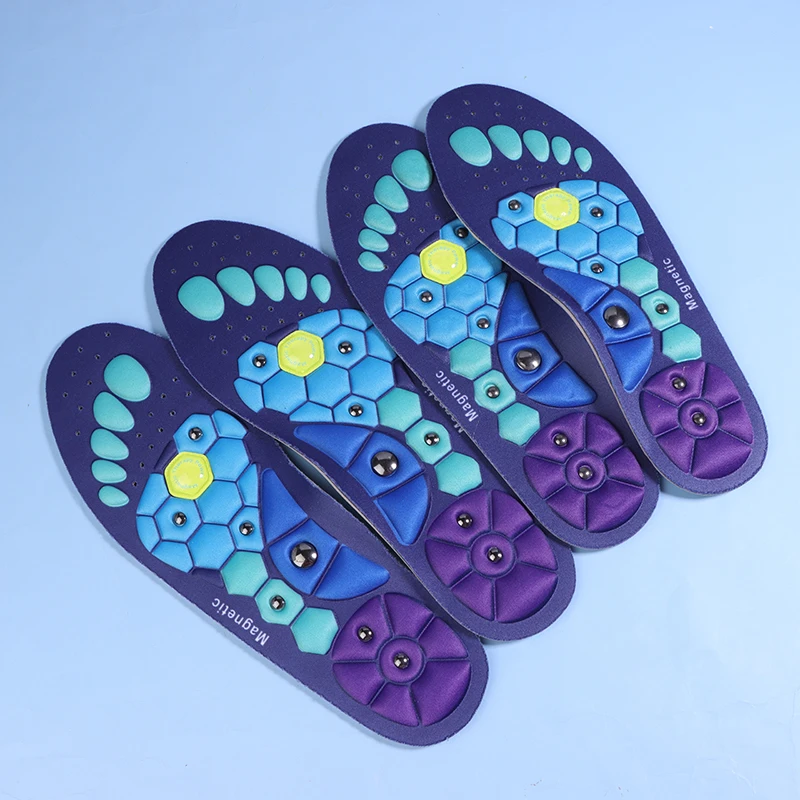 1Pair Cuttable Magnetic Therapy Foot Acupressure Insole For Uni Magnet Massage Sports Shock-absorbing Cushion Inserts Insoles
