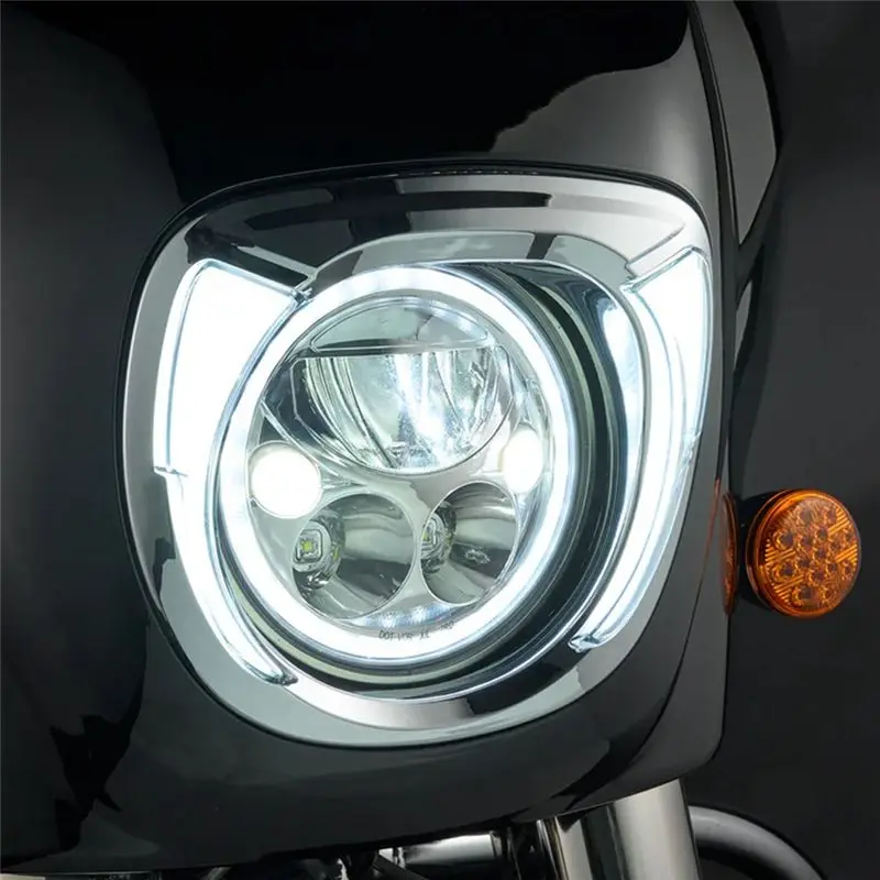 ABIB -Motorcycle LED Headlight Bezel Amber Lamp For Indian Chieftain Dark Horse /Elite /Chieftain Classic/Limited