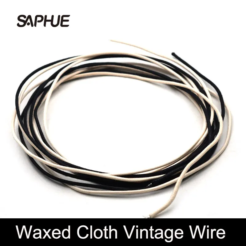 6M Waxed Covered Pre-tinned 7-strand Pushback Vintage-style Guitar Wire Guitar Parts Instrument Cable (6-White/6-Black/each3M)