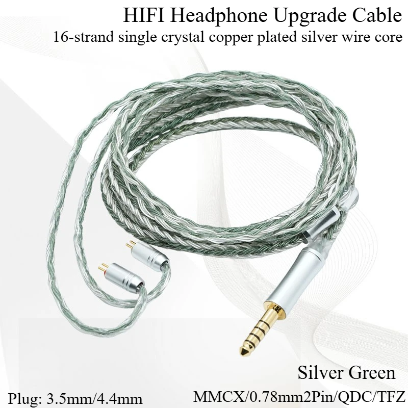 

HIFI Earphone Upgrade Cable IEM MMCX 0.78mm2Pin QDC TFZ Single Crystal Copper Plated Silver Wire Wired Earphone Cross Weave