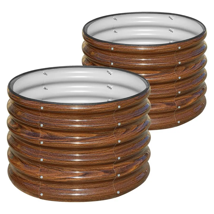 

Приподнятая грядка для сада, 2 шт., 221,5 футов, круглая, оцинкованная, уличная, глубокая, металлическая, высотой 17 дюймов, для выращивания овощей