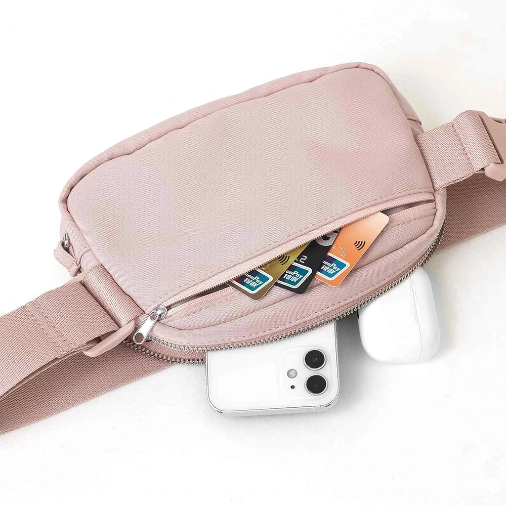 Umweltfreundliche Nylon-Gürteltasche Wasserdichte Hüfttasche für Damen Verstellbarer Riemen Crossbody-Taschen Sport-Bauchtaschen Handytasche – Detail 14