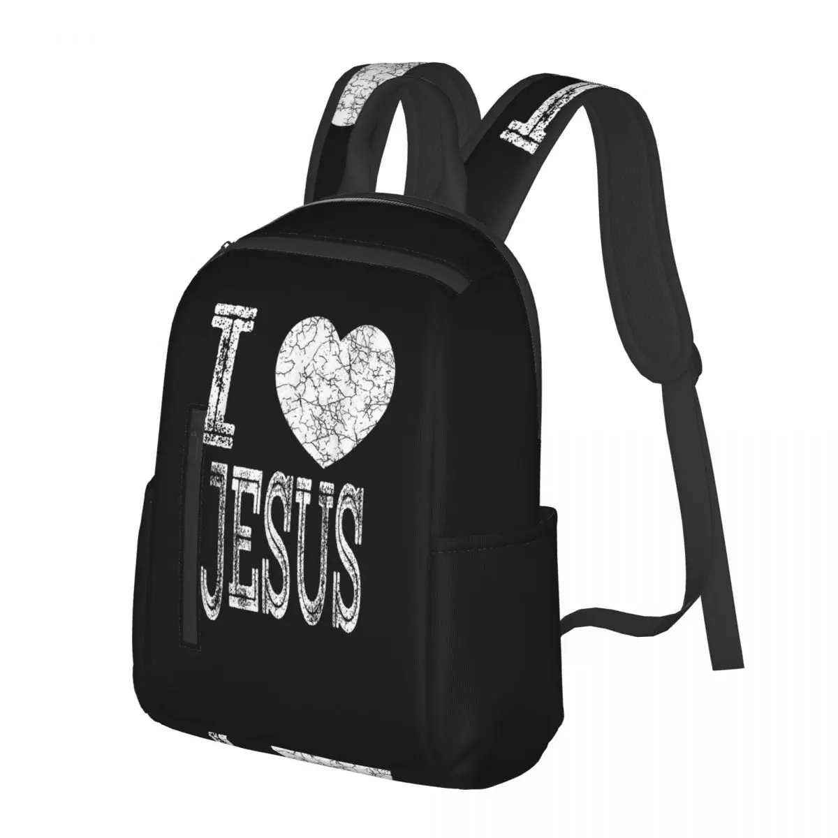I Love Jesus God Cross Print (12) Student Backpack School Bag Hiking Travel Daypack for Men Women Bookbag Shoulder Bags