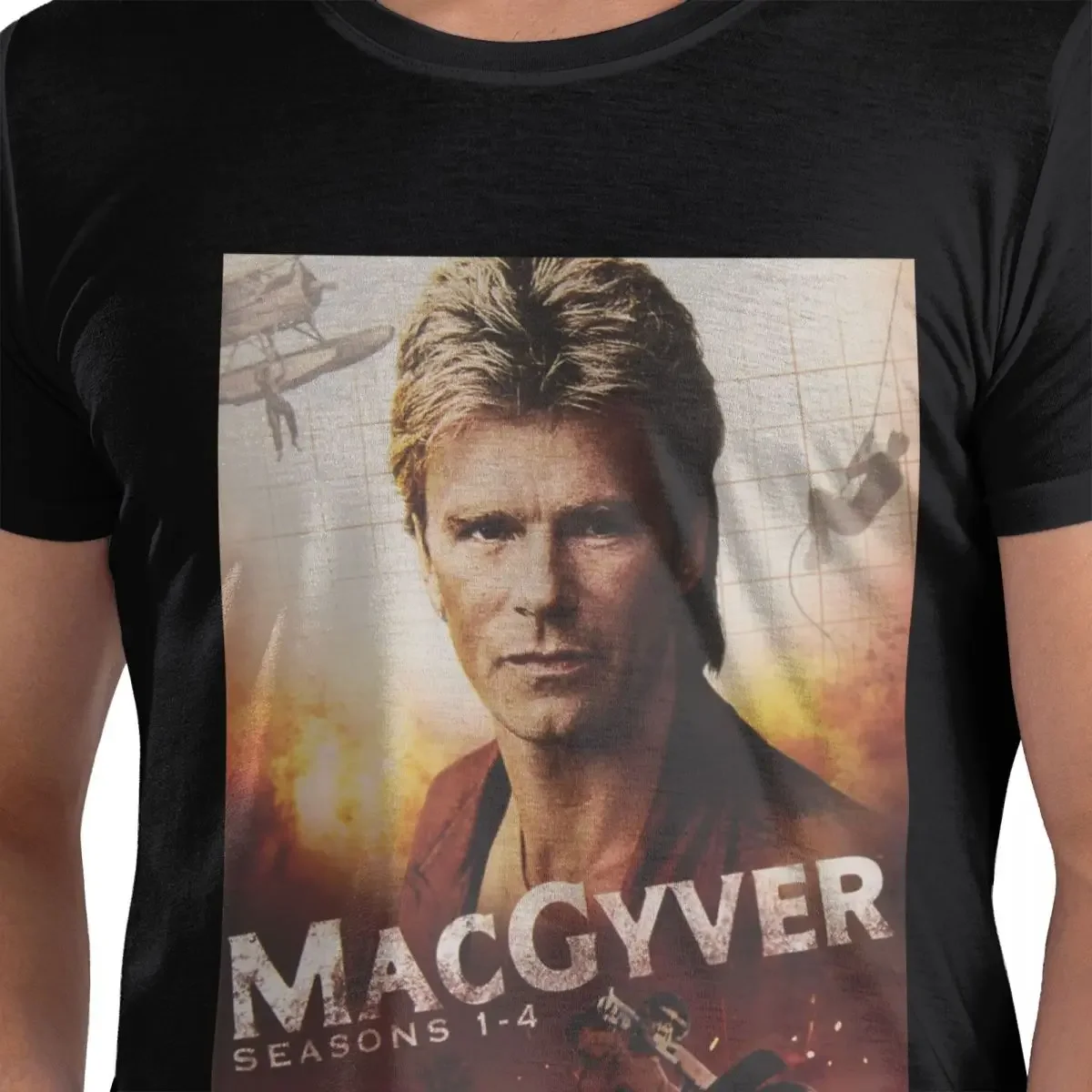 تي شيرت للرجال Macgyver V2 R D Anderson ، توبات قطنية بقصة ضيقة ، وصل حديثًا