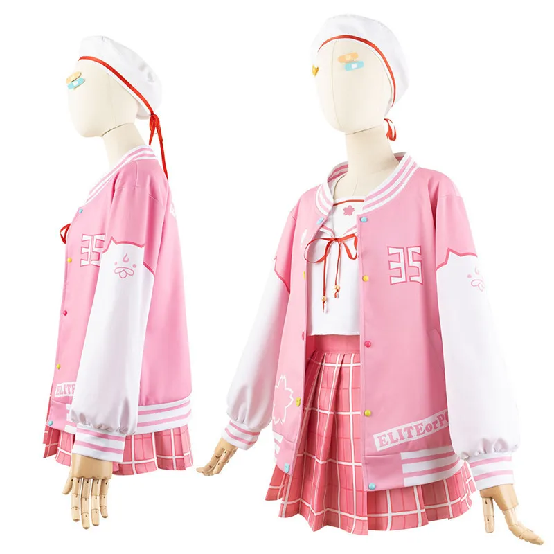 SingXeng Anime Vtuber Hololive Sakura Miko Cosplay Costume Maid Dress YouTuber Sexy Pink JK Uniform Lolita Dress Customize