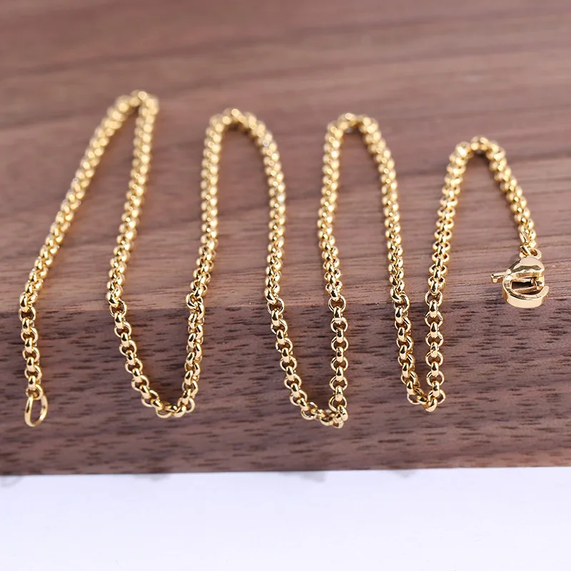 onwear 12pcs rose gold plated stainless steel 43cm long necklace chains for jewelry making diy accessories