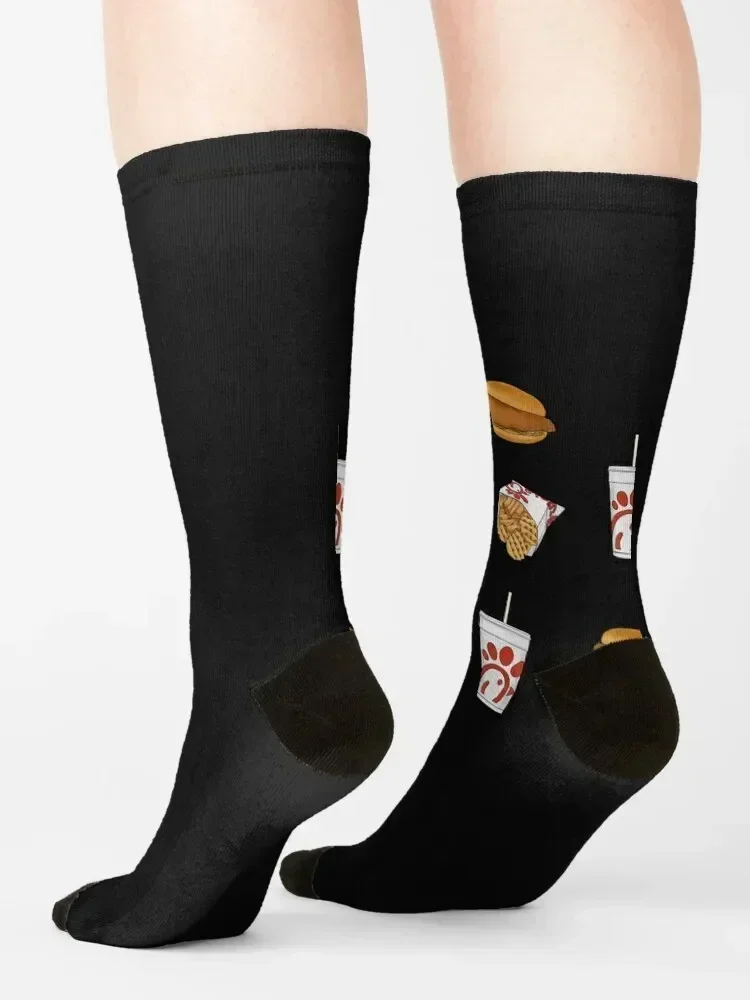 Red Fast Food Sticker Socks sheer crazy loose summer Boy Socks Women's