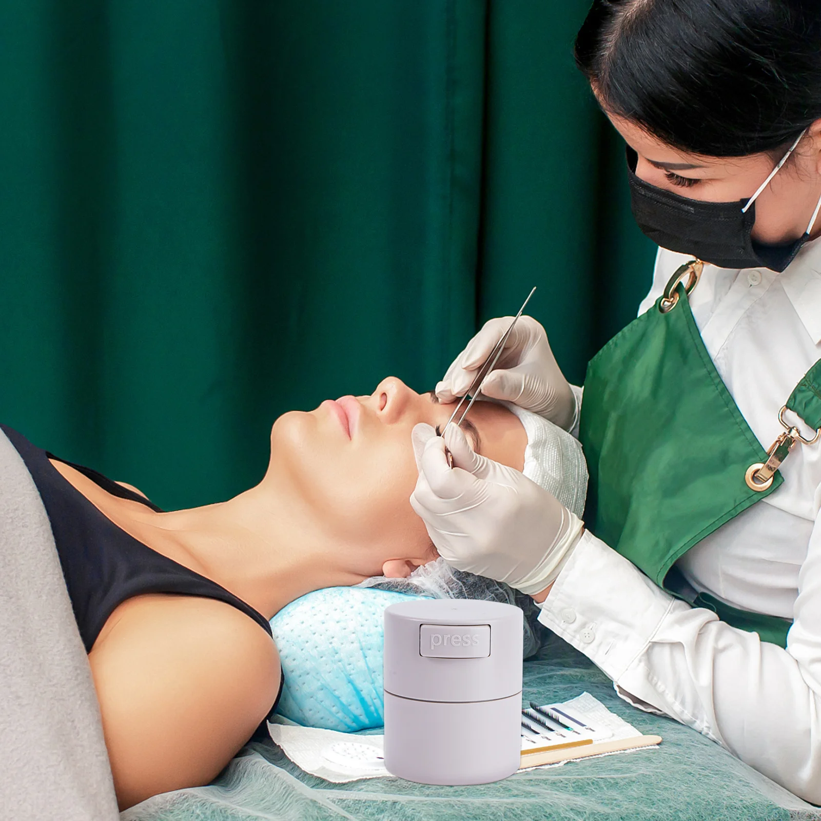 

1Pcs Eyelash Extension Storage Container Large Capacity Airtight Dry Keep Fresh Long Time Use Press Top Design Makeup Organizer