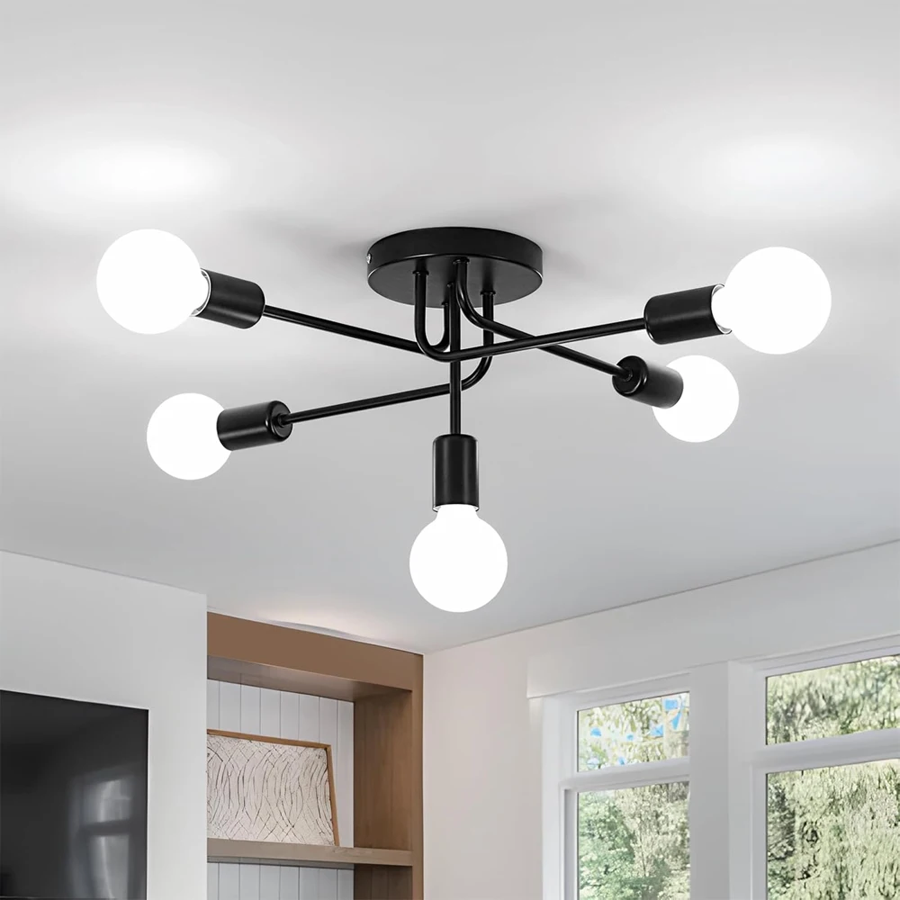 

Промышленная люстра «Спутник», современный потолочный светильник с полузаподлицо, винтажные потолочные светильники, светильник, домашний декор, плафонье