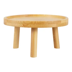 Soporte de madera para decoración al aire libre, estante redondo rústico en maceta, estante de exhibición de flores, florero suculento para el hogar