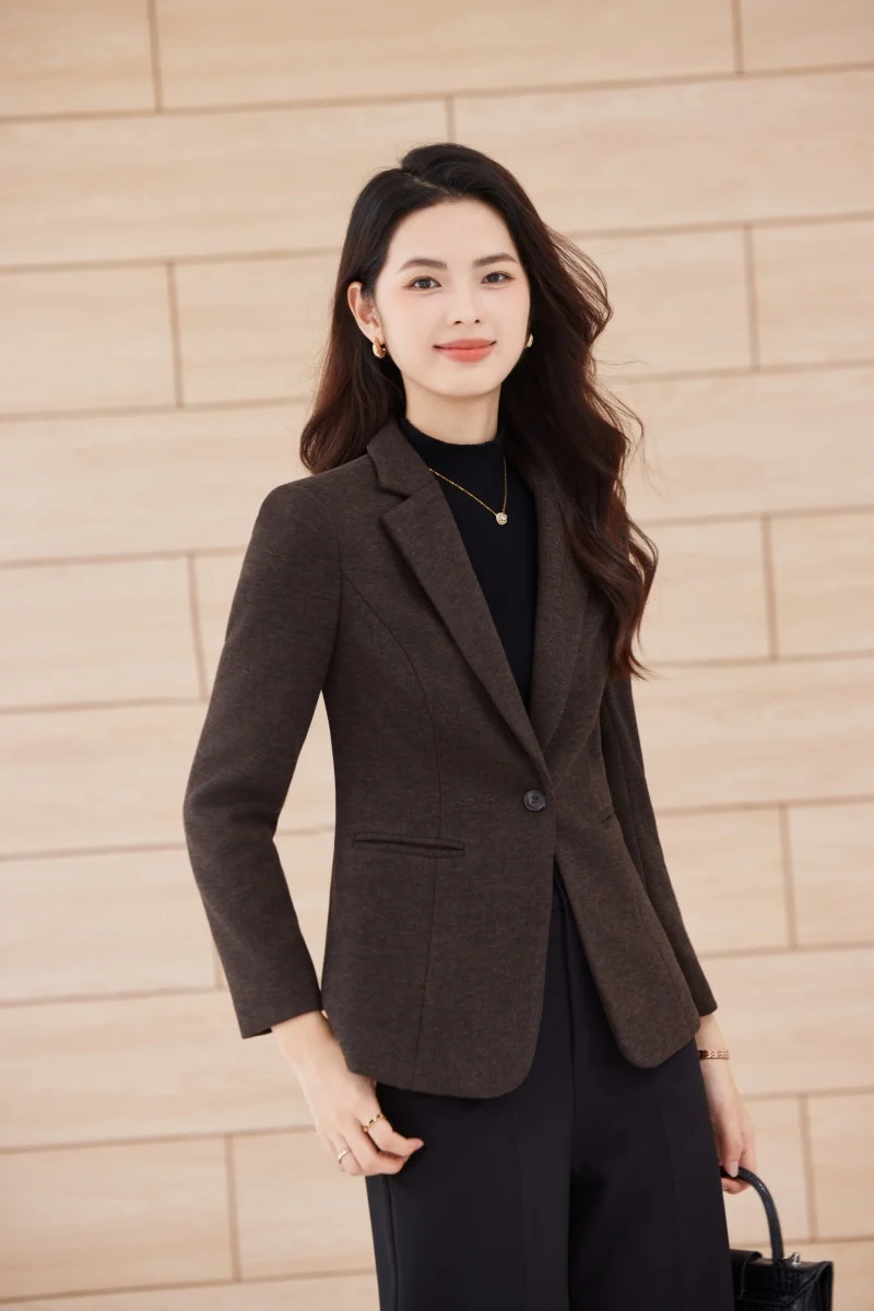 

AIyssa Fashionable professional women's long-sleeved suit jacket, elegant, soft comfortable. 2025 autumn/winter new styles