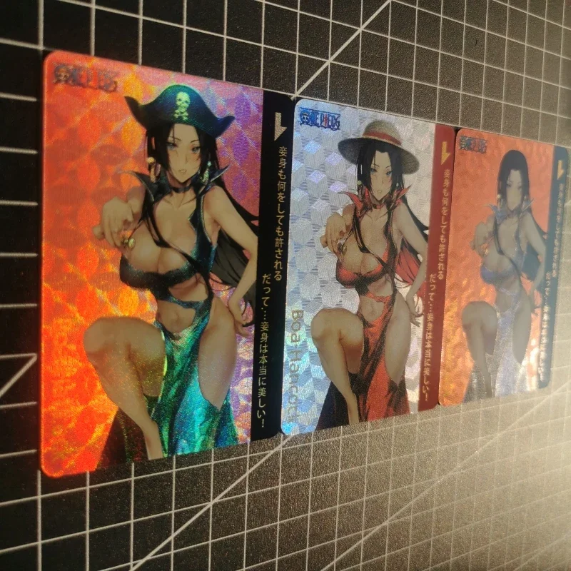 3 unids/set Sexy Anime Girl tarjetas de una pieza Amazon Lily Kuja piratas Boa Hancock juego colección tarjetas regalos de navidad juguete