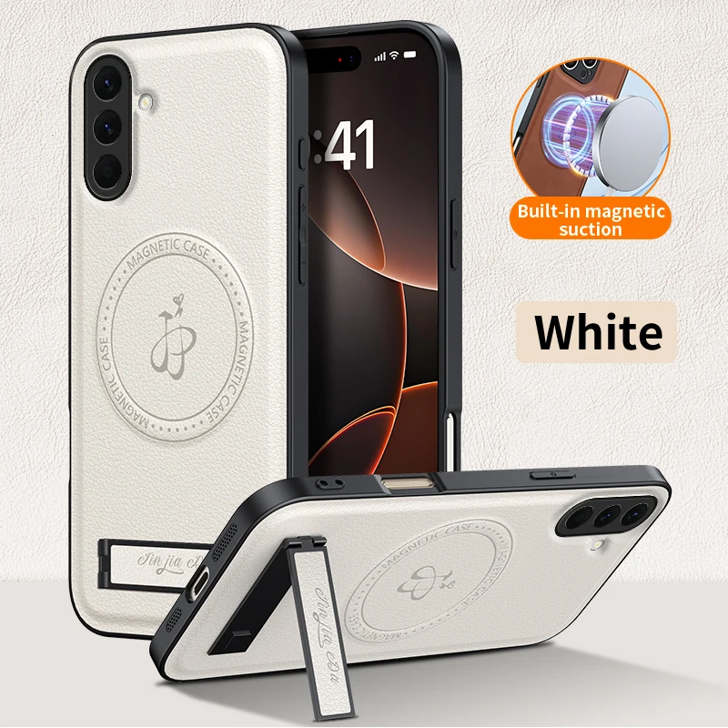 Custodia magnetica con supporto in pelle per Samsung GalaxyA56 A55 A54 A36 A35 A34 A26 A16 A15 A06 4G per coperture di ricarica wireless Magsafe
